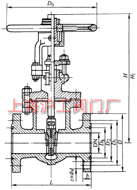 Z40H��Z40Y��Z40W �� PN100��PN160 ���Шʽ�l�y���μ��Y(ji��)��(g��u)�ߴ�ʾ��D