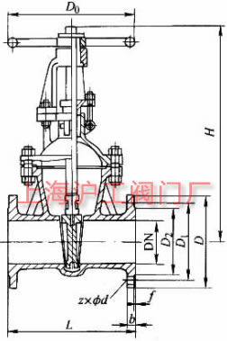 Z40H��Z40Y��Z40W �� PN16��PN25 ���Шʽ�l�y���μ��Y(ji��)��(g��u)�ߴ�ʾ��D