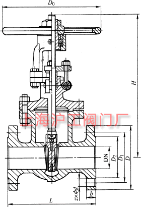 Z41H��Z41Y �� 150(Lb)~600(Lb) ���Шʽ�l�y��Ҫ���μ��Y(ji��)��(g��u)�ߴ�ʾ��D