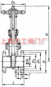 Z41T-10C �ͷ��m�B������l�y��Ҫ���μ��Y(ji��)��(g��u)�ߴ�ʾ��D
