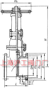 Z41X-10��Z41X-16Q �����Uܛ�ܷ��l�y��Ҫ���μ��Y(ji��)��(g��u)�ߴ�ʾ��D