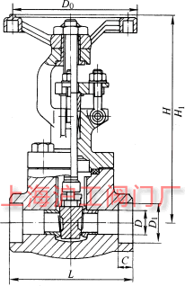 Z61H��Z61Y��Z61W �� PN100~PN160 �в庸Шʽ�l�y��Ҫ���μ��Y(ji��)��(g��u)�ߴ�ʾ��D