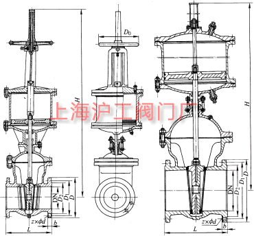 Z6s41H��Z6s41Y��Z6s41F �� PN16~PN63 ��ӎ��ք�Шʽ�l�y��Ҫ���μ��Y(ji��)��(g��u)�ߴ�ʾ��D